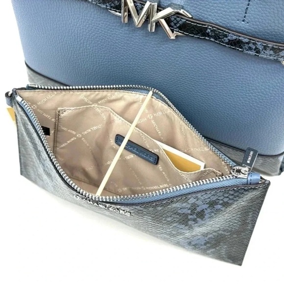 Michael Kors Large Reed Leather Belted Satchel Crossbody Bag & Large TZ Wristlet - Picture 14 of 15